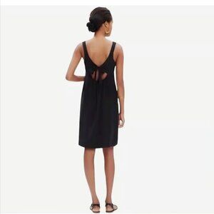 Madewell 100% Silk Lookout Bow Black Dress